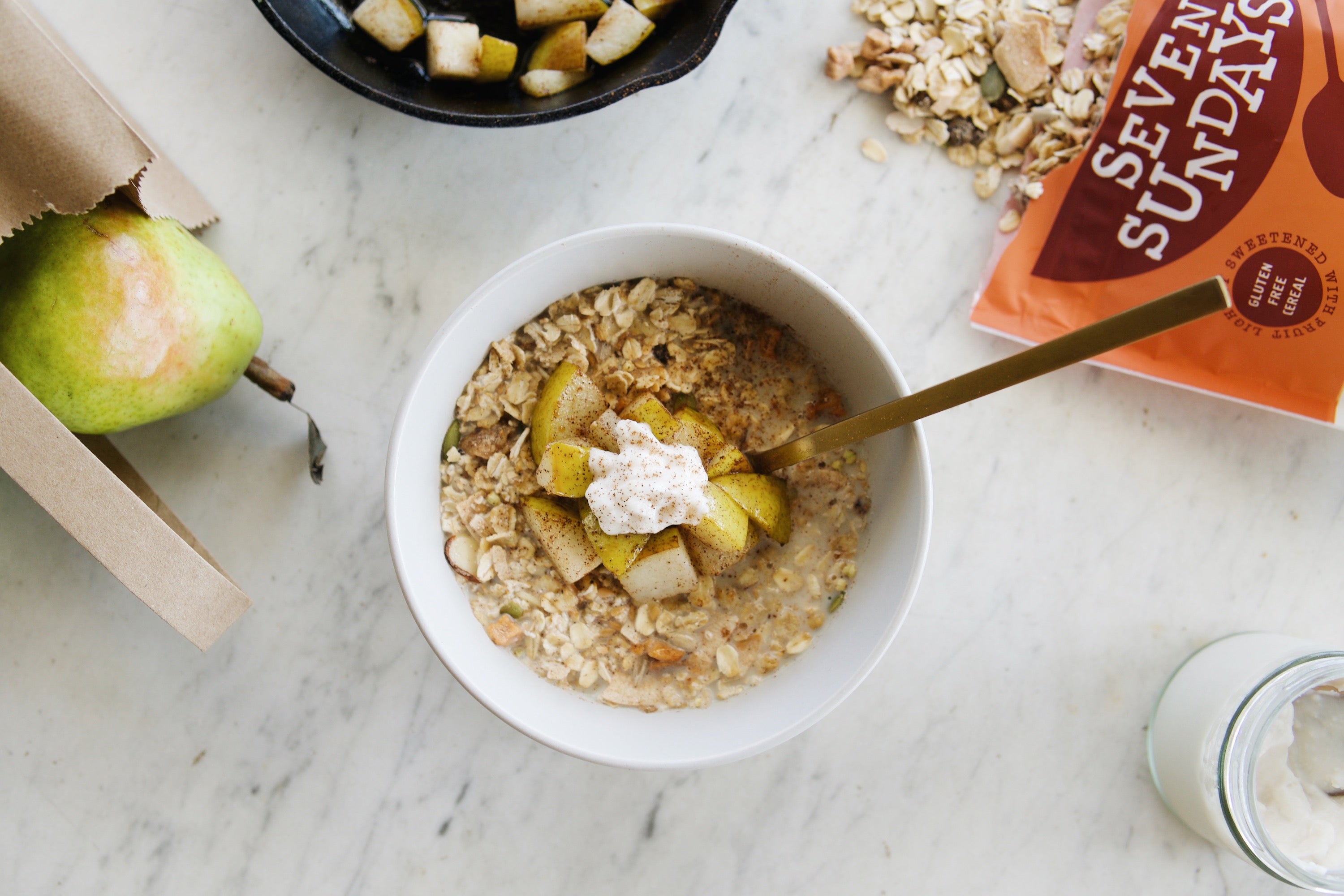 Spiced Pear Muesli Bowl – Seven Sundays
