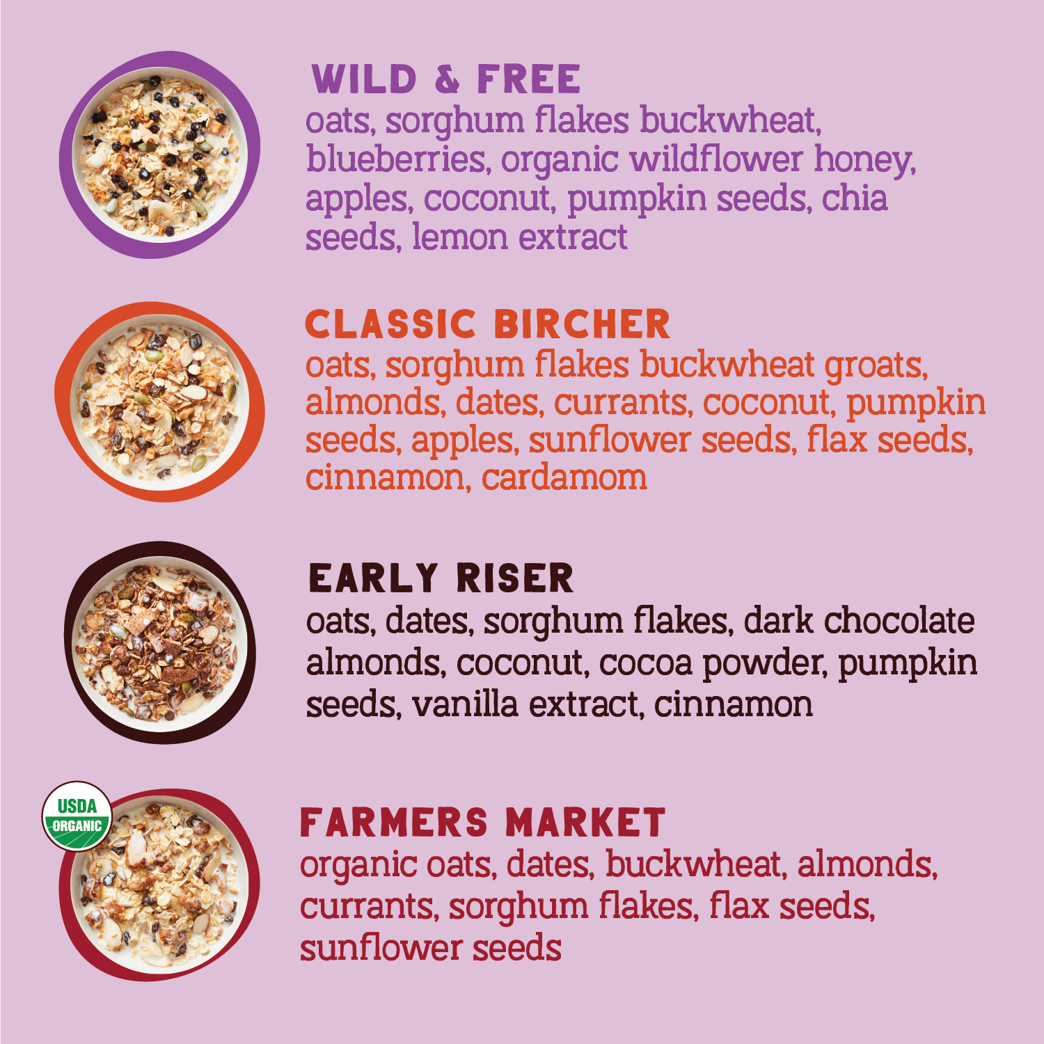 Muesli Variety Pack, 32oz