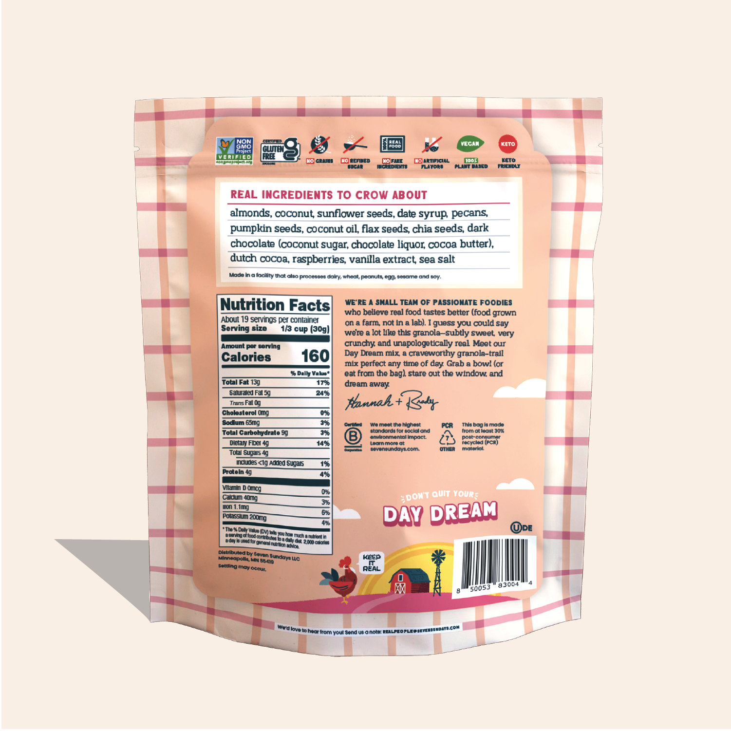 Day Dream Chocolate Raspberry Grain-Free Granola, 20oz – Seven Sundays