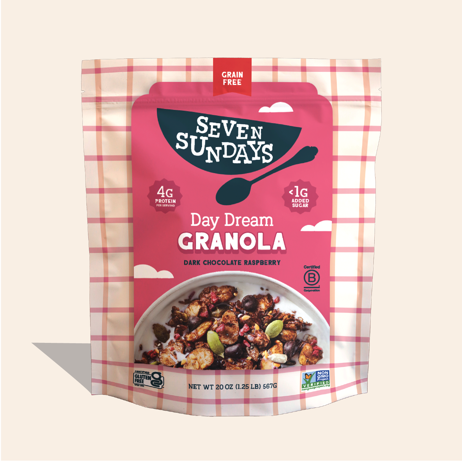 Day Dream Chocolate Raspberry Grain-Free Granola, 20oz – Seven Sundays