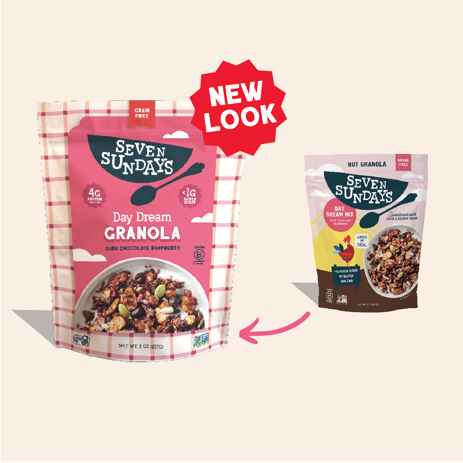 Day Dream Chocolate Raspberry Grain-Free Granola, 20oz – Seven Sundays
