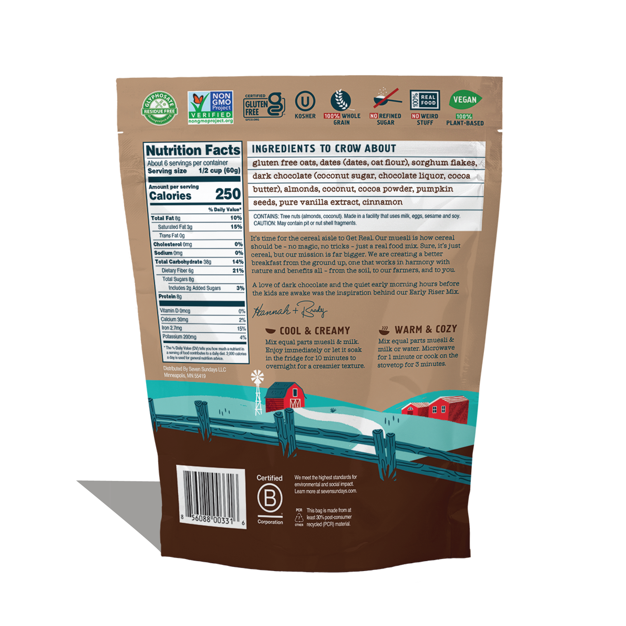 Early Riser Dark Chocolate Muesli, 12oz – Seven Sundays