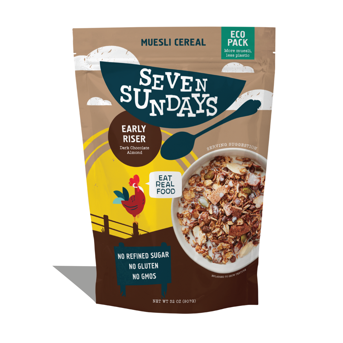 Early Riser Dark Chocolate Muesli Eco-Pack, 32oz – Seven Sundays