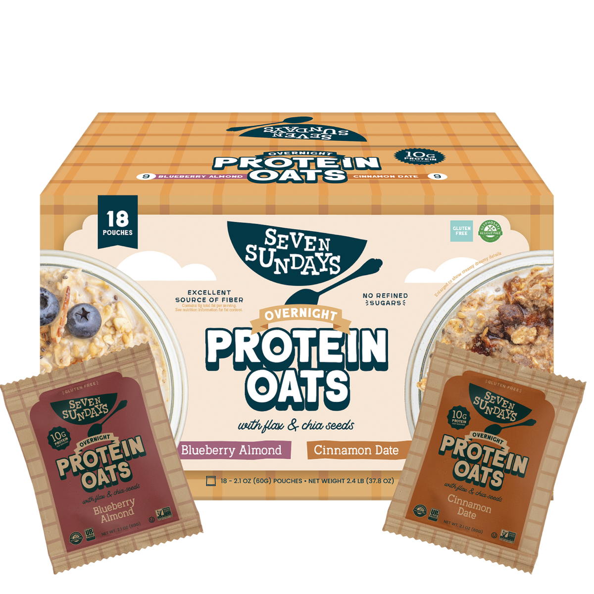 Overnight Protein Oats  Variety Pack, 18 Pouches
