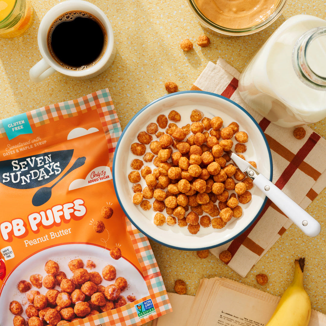 Peanuts Butter Cornflake / T・ブルー　スウェット PB Puffs Variety Pack Cereal – Seven Sundays
